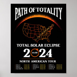 Poster Eclipse Path Of Totality Solar Eclipse Abril 8 202