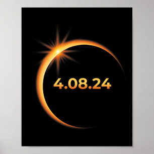 Poster Eclipse Solar 2024 América Totalidade 04 08 24 Spr