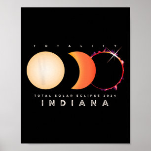 Poster Eclipse Solar 2024 Astronomia Eclipse Total de Ind