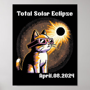 Poster Eclipse Solar 2024 Cat Vestindo Eclipse Solar G