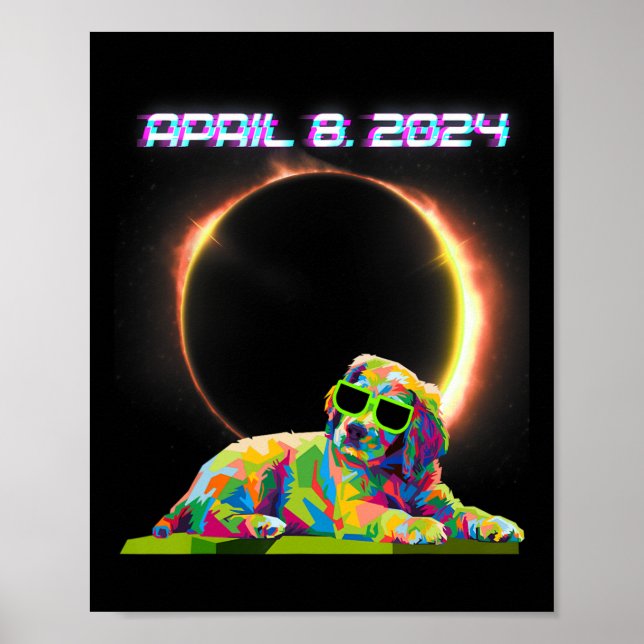 Poster Eclipse Solar 2024 De Abril 8 Vidro De Eclipse Sol (Frente)