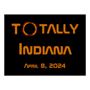 Pôster Eclipse Solar 2024 de Indiana Total