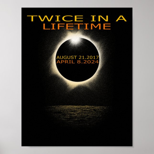 Poster Eclipse Solar 2024 Duas Vezes Em Eclipse Solar Dur (Frente)