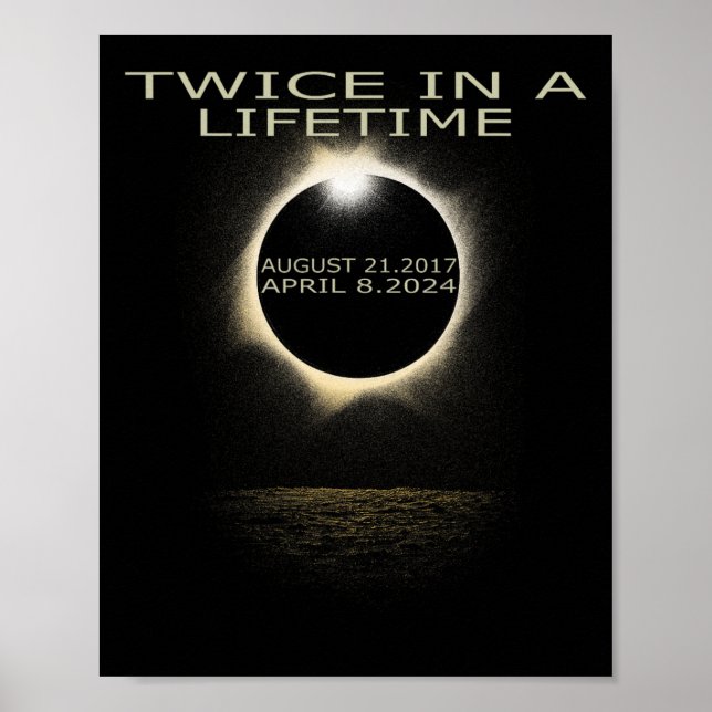 Poster Eclipse Solar 2024 Duas Vezes Em Eclipse Solar Dur (Frente)