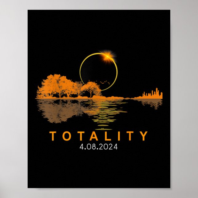 Poster Eclipse Solar 2024 Eclipse Solar Total 4.08.24 Gui (Frente)