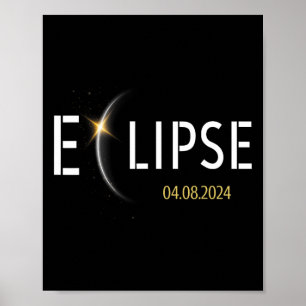 Poster Eclipse Solar 2024 Eclipse Solar Total 8 de abril