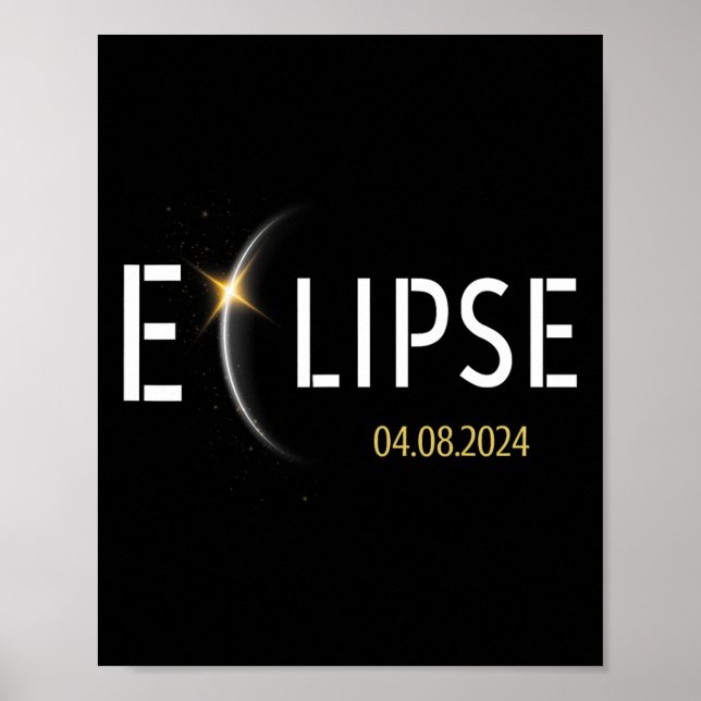 Poster Eclipse Solar 2024 Eclipse Solar Total 8 de abril  (Frente)