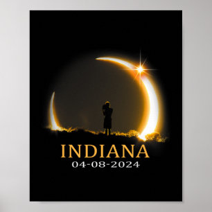 Poster Eclipse Solar 2024 Eclipse Solar Total de Indiana