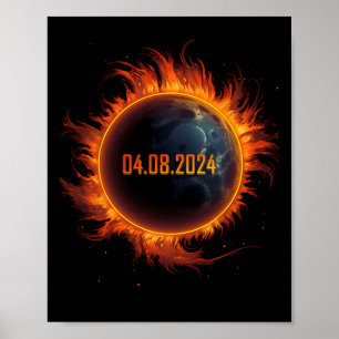 Poster Eclipse Solar 2024 Eclipse Sun Total 1
