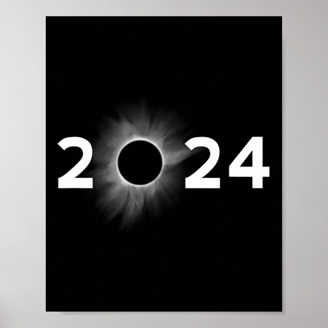 Poster Eclipse Solar 2024 Eclipse Total Simples (Frente)