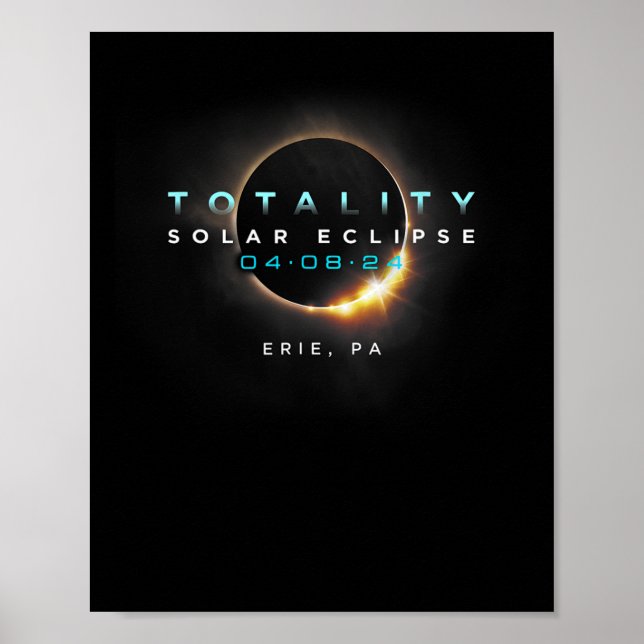 Poster Eclipse Solar 2024 Erie Oficial (Frente)