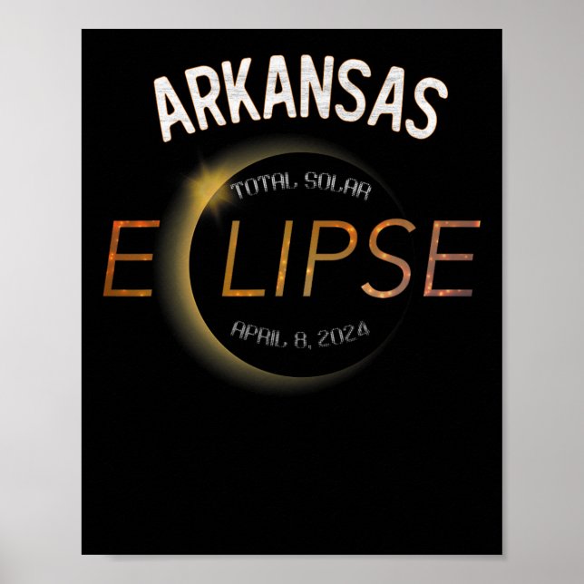 Poster Eclipse Solar 2024 Estado Total do Eclipse Solar A (Frente)