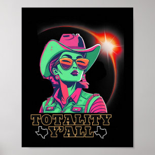 Poster Eclipse Solar 2024 Para Texas 08 24 Totalidade Y'a