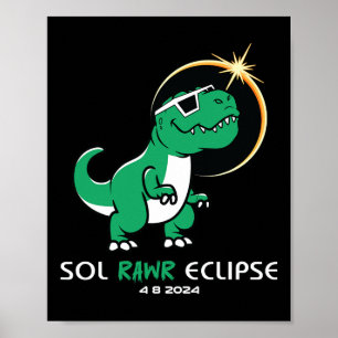 Poster Eclipse Solar 2024 Total Eclipse 8 de abril Sol Br