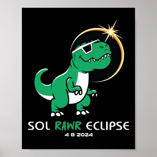 Poster Eclipse Solar 2024 Total Eclipse 8 de abril Sol Br (Frente)