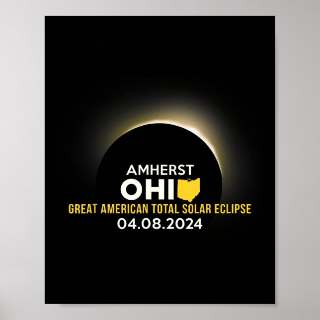 Poster Eclipse Solar 2024 Totalidade 8 de Abril  (Frente)
