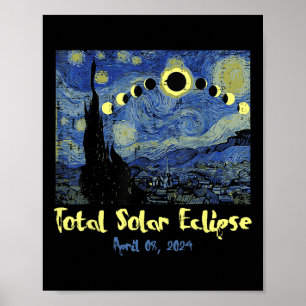 Poster Eclipse Solar 2024 Totalidade abril 8 Homens Mulhe