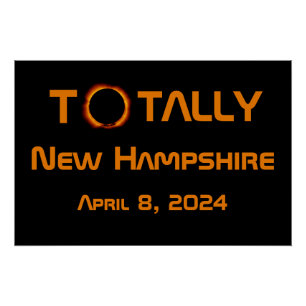 Pôster Eclipse Solar 2024 Totalmente Nova Hampshire