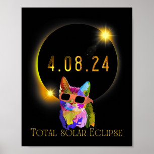 Poster Eclipse Solar 2024 Vidro do Eclipse Solar Vestido