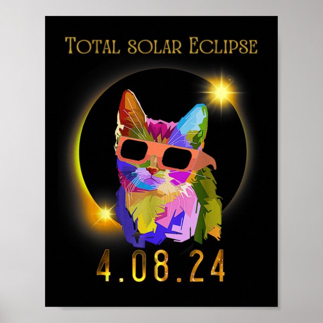 Poster Eclipse Solar 2024 Vidro do Eclipse Solar Vestido (Frente)