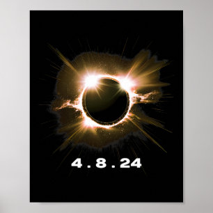 Poster Eclipse Solar 4.8.24 Totalidade Eclipse 2024 Souve