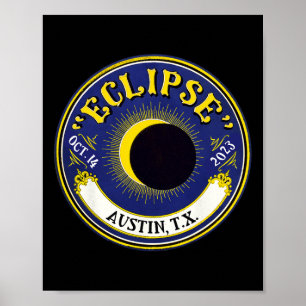 Poster Eclipse Solar Annular Austin Texas Family Viagem