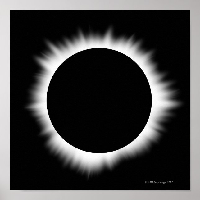 Pôster Eclipse Solar com Corona (Frente)
