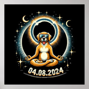 Poster Eclipse Solar de 2024 Cachorro