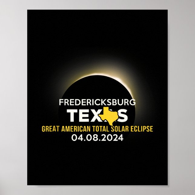Poster Eclipse Solar de Fredericksburg 2024 Totalidade 8  (Frente)
