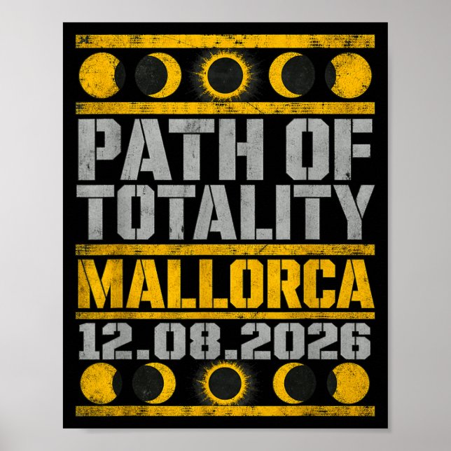 Poster Eclipse Solar de Maiorca 2026 - Estêncil Industria (Frente)