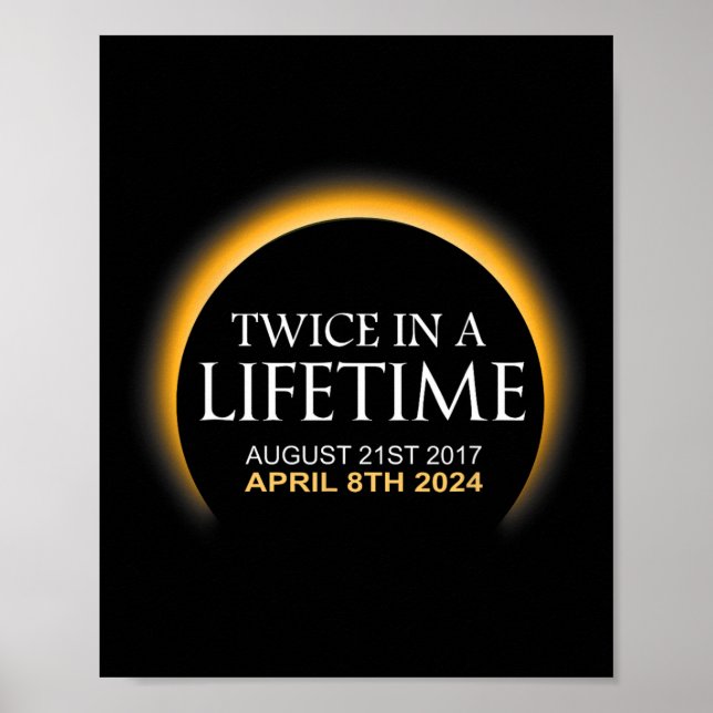 Poster Eclipse Solar Duas Vezes Na Vida 2024 Eclipse Sola (Frente)