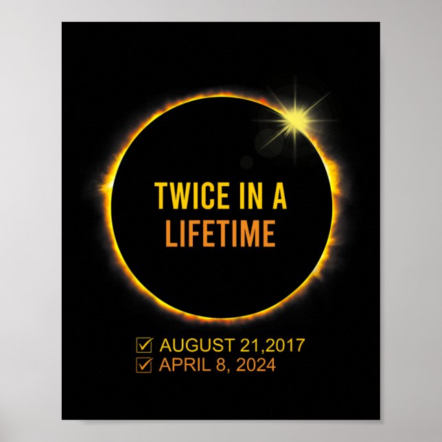 Poster Eclipse Solar Duas Vezes Na Vida Solar 2024 (Frente)