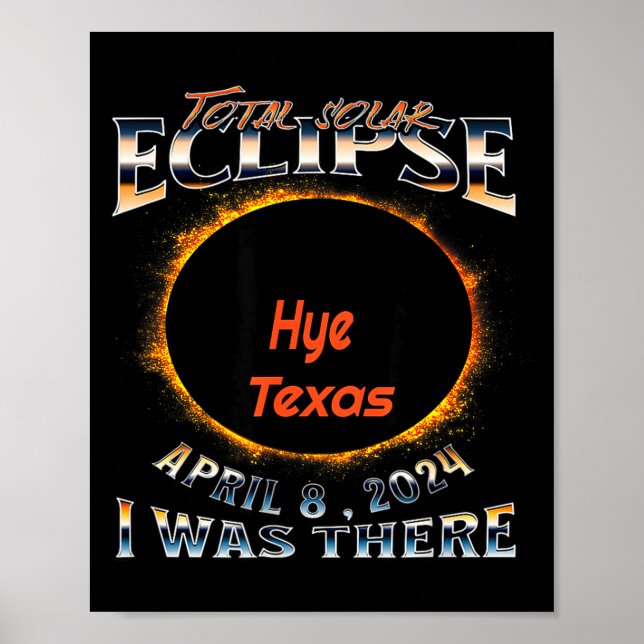 Poster Eclipse Solar Eu Hye Texas Lá (Frente)