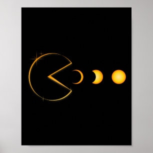 Poster Eclipse Solar Funso Gamer Comendo Homens Solares B