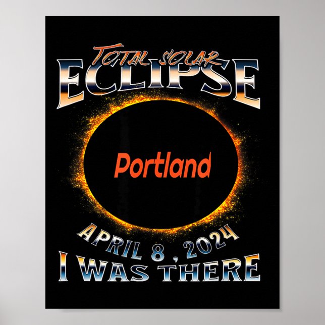 Poster Eclipse Solar I Portland Indiana Lá (Frente)