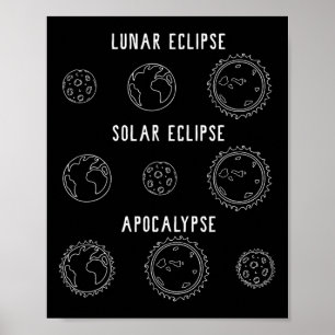 Poster Eclipse Solar Lunar Apocalypse Astronomy Nerd Scie