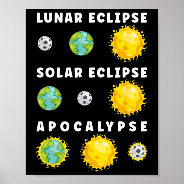 Poster Eclipse Solar Lunar Apocalypse Astronomy Nerd Scie (Frente)