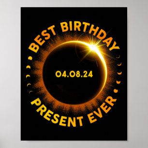 Poster Eclipse Solar Melhor Aniversário De Totalidade Eng