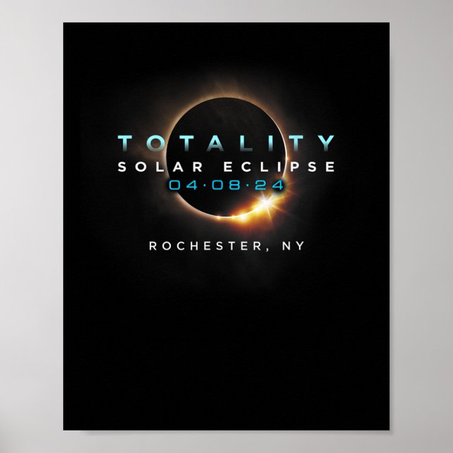 Poster Eclipse Solar Oficial 2024 Rochester (Frente)