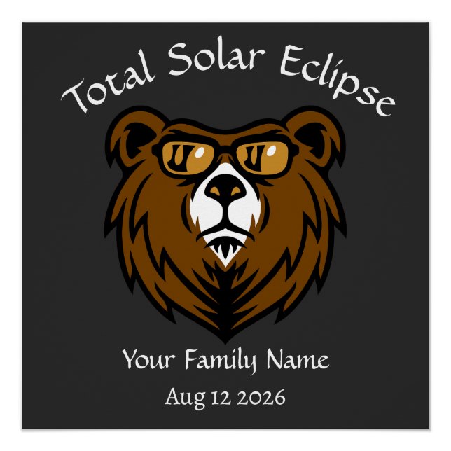 Pôster Eclipse Solar Personalizar Vinheta (Frente)