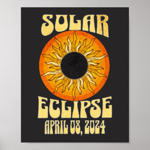 Poster Eclipse solar Retroativo Total Eclipse 8 de abril