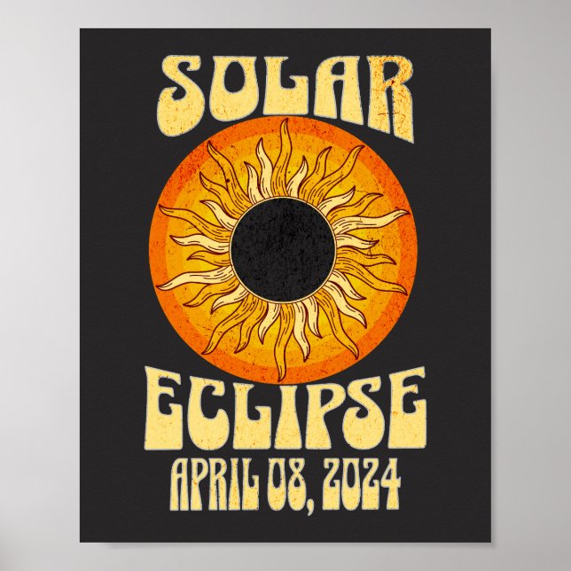 Poster Eclipse solar Retroativo Total Eclipse 8 de abril  (Frente)