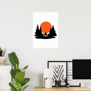 Poster Eclipse Solar Sobre Templo na Floresta