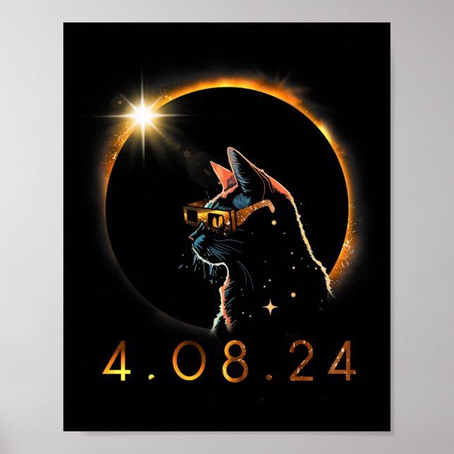 Poster Eclipse Solar T Óculos Eclipse Solares Vestindo Ga (Frente)