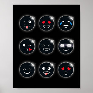 Poster Eclipse Solar Total 04.08.2024 Bobo Faces Boy