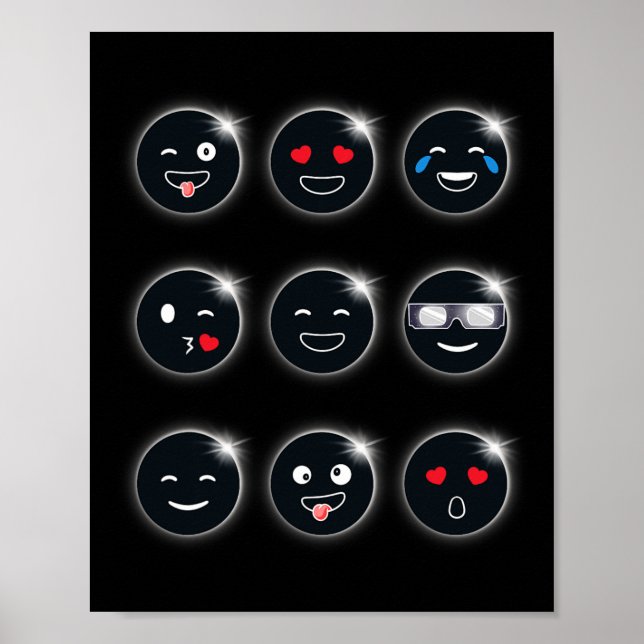 Poster Eclipse Solar Total 04.08.2024 Bobo Faces Boy (Frente)