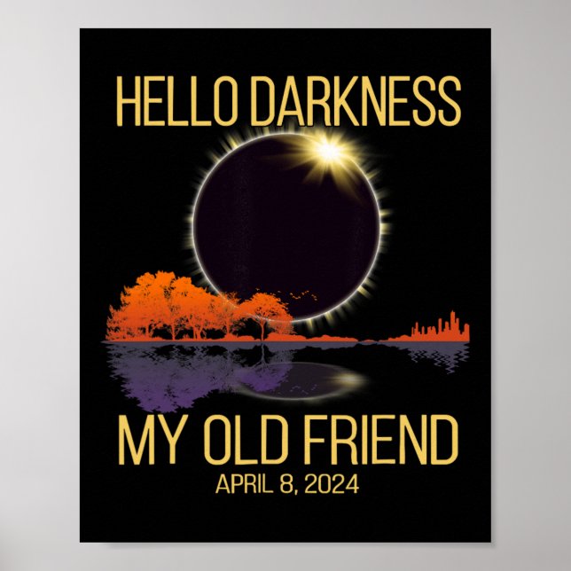 Poster Eclipse Solar Total 04.08.24 Olá Escuridão Meu Ant (Frente)