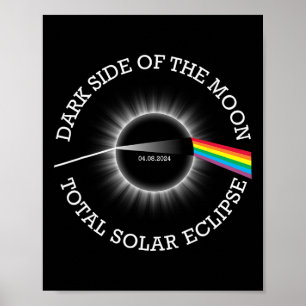 Poster Eclipse Solar Total 04 08 24 Totalidade Arco-Íris 