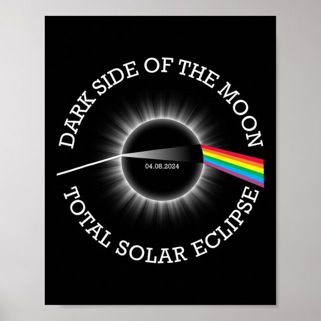 Poster Eclipse Solar Total 04 08 24 Totalidade Arco-Íris  (Frente)