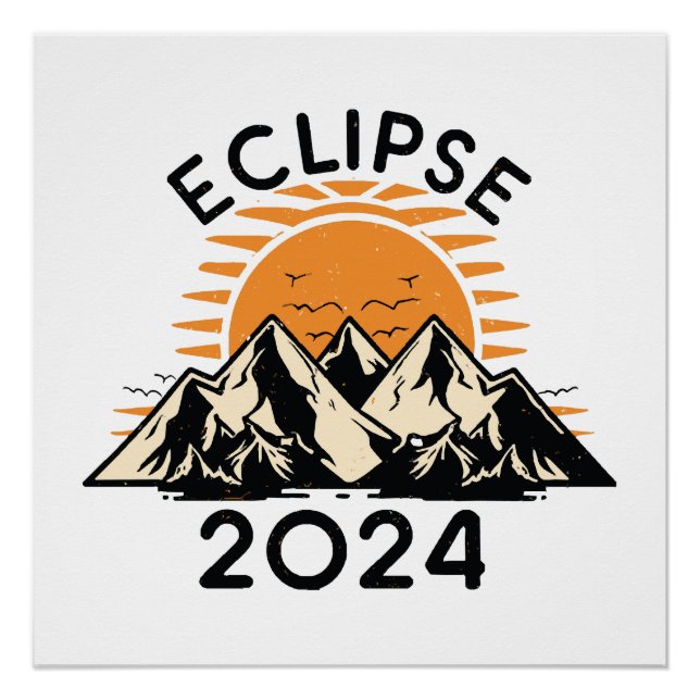 Pôster Eclipse Solar Total 2024 (Frente)